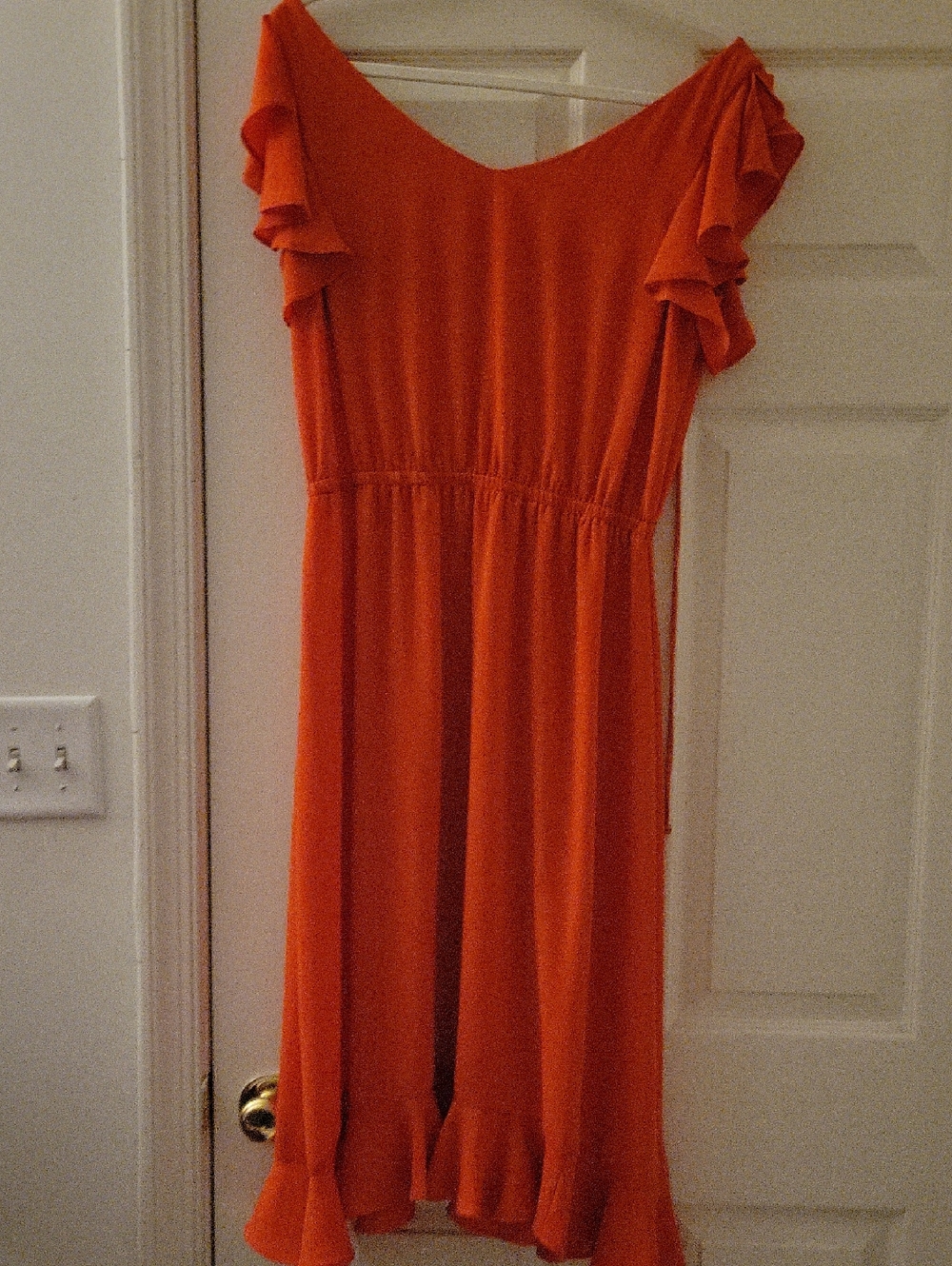 Gabby Skye Orange Textured Fabric Top